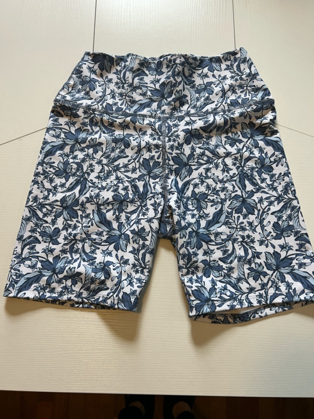 Sage Navy Floral High-Rise Bike Shorts